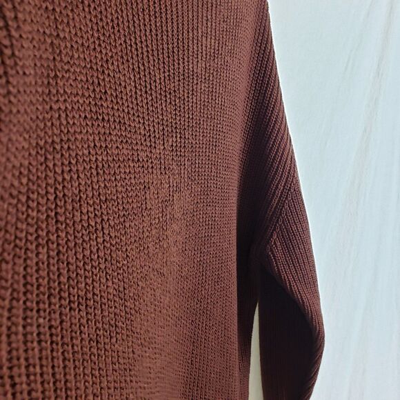 Wilfred Merino Wool Sweater Dress Chocolate Brown Womens XL Slouchy Minimalist - Picture 5 of 12